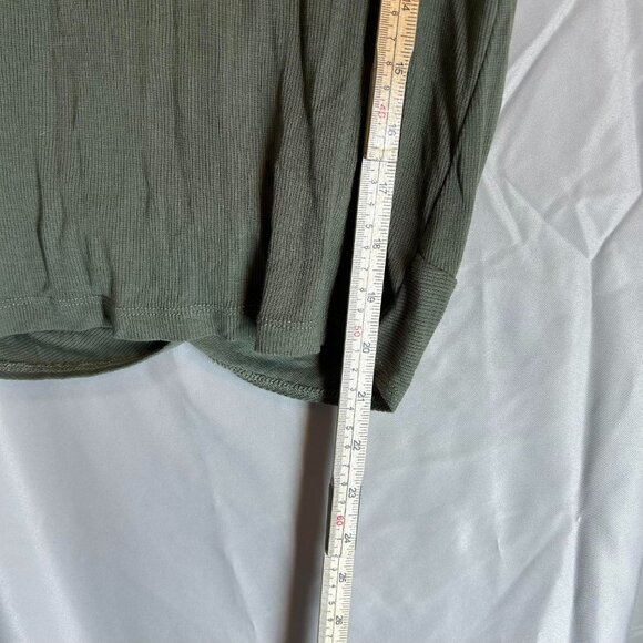 Marine Layer Womens Top M Green Lexi 10216 Twist Front Shirt Stretch Casual - Picture 7 of 10